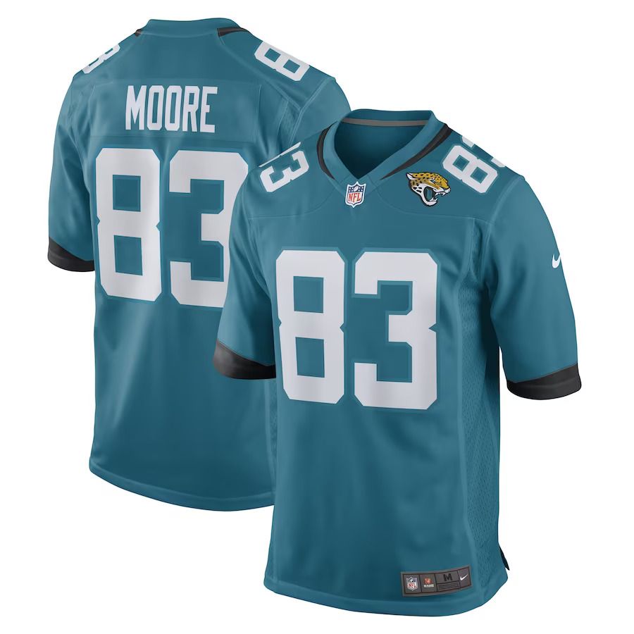 Men Jacksonville Jaguars 83 Jaylon Moore Nike Teal Game Player NFL Jersey
